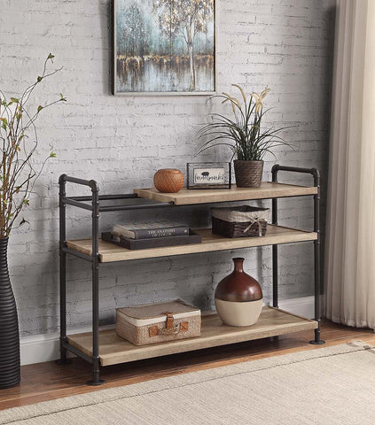 Brantley Oak & Sandy Black Finish Bookshelf Model AC00756 By ACME Furniture