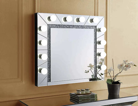 Noralie Mirrored & Faux Diamonds Wall Decor Model AC00762 By ACME Furniture