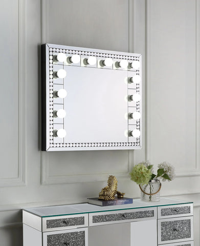 Farai Mirrored & Faux Crystal Diamonds Wall Decor Model AC00764 By ACME Furniture