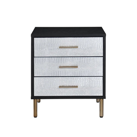 Myles Black, Silver & Gold Finish Nightstand Model AC00842 By ACME Furniture