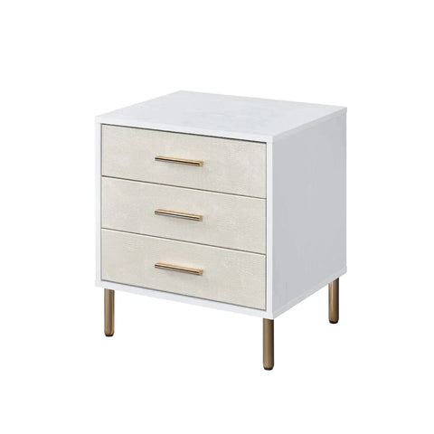 Myles White, Champagne & Gold Finish Nightstand Model AC00843 By ACME Furniture