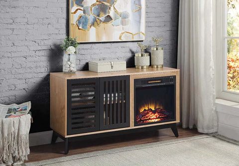 Gamaliel Oak & Espresso Finish Fireplace Model AC00849 By ACME Furniture