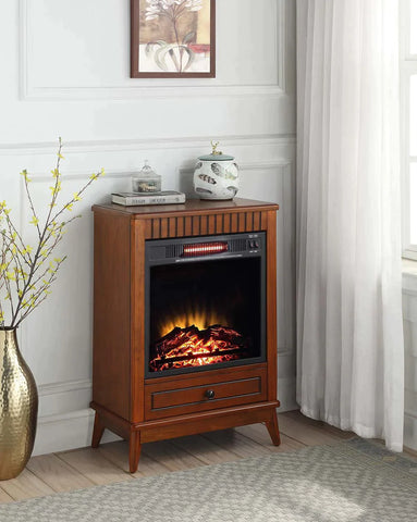 Hamish Walnut Finish Fireplace Model AC00852 By ACME Furniture