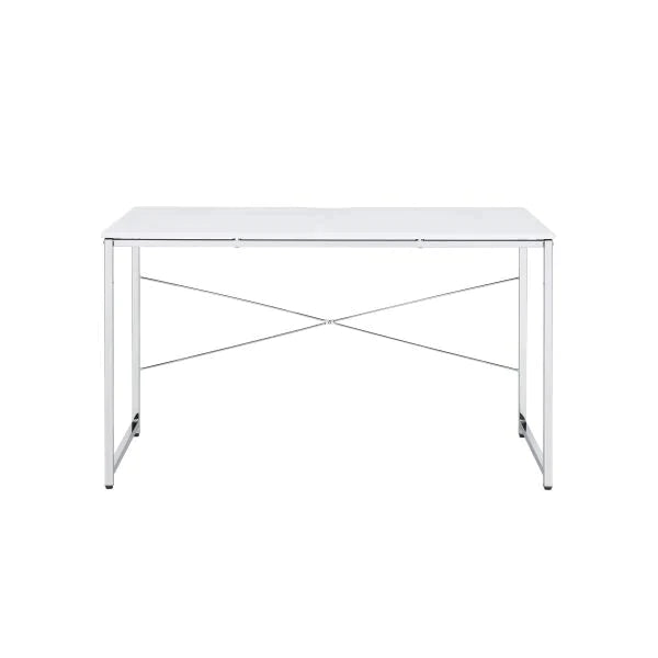 Tennos White & Chrome Finish Vanity Desk Model AC00903 By ACME Furniture