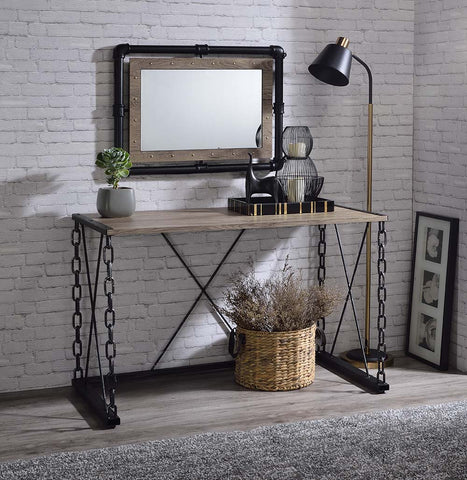 Jodie Rustic Oak & Antique Black Finish Console Table Model AC00905 By ACME Furniture