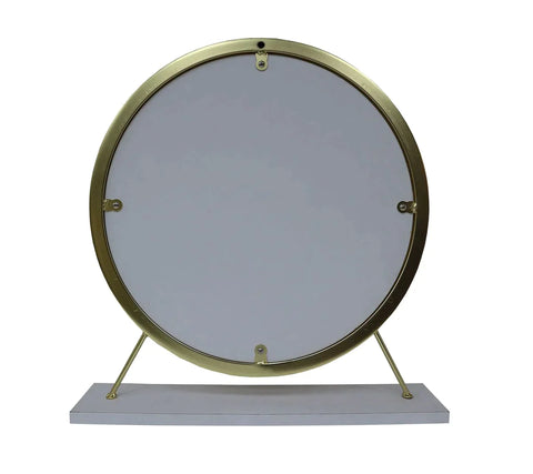 Adao Faux Fur, Mirror, White & Brass Finish Vanity Mirror Model AC00932 By ACME Furniture