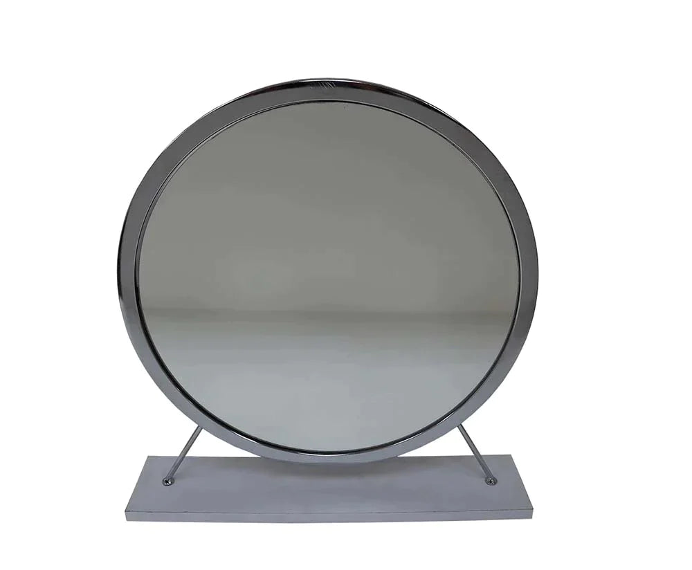 Adao Faux Fur, Mirror, White & Chrome Finish Vanity Mirror Model AC00935 By ACME Furniture