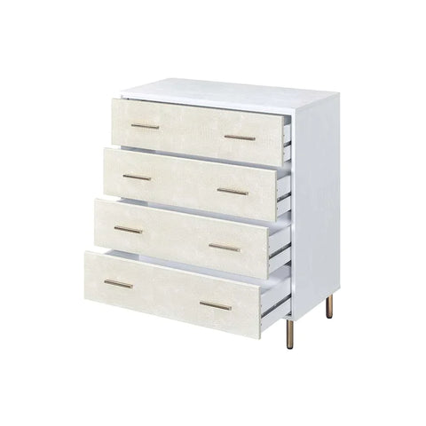 Myles White, Champagne & Gold Finish Chest Model AC00958 By ACME Furniture