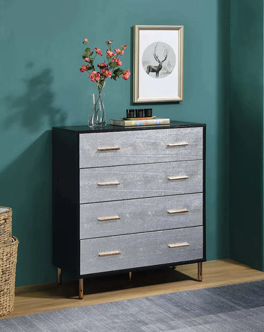 Myles Black, Silver & Gold Finish Chest Model AC00959 By ACME Furniture