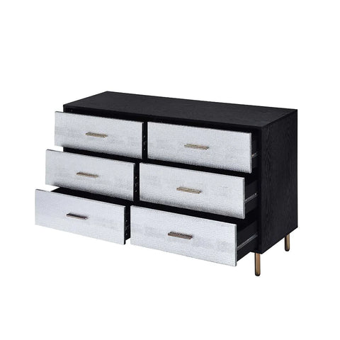 Myles Black, Silver & Gold Finish Dresser Model AC00961 By ACME Furniture