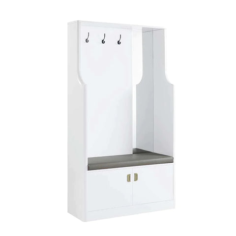 Buck II White High Gloss Finish Hall Tree Model AC01030 By ACME Furniture