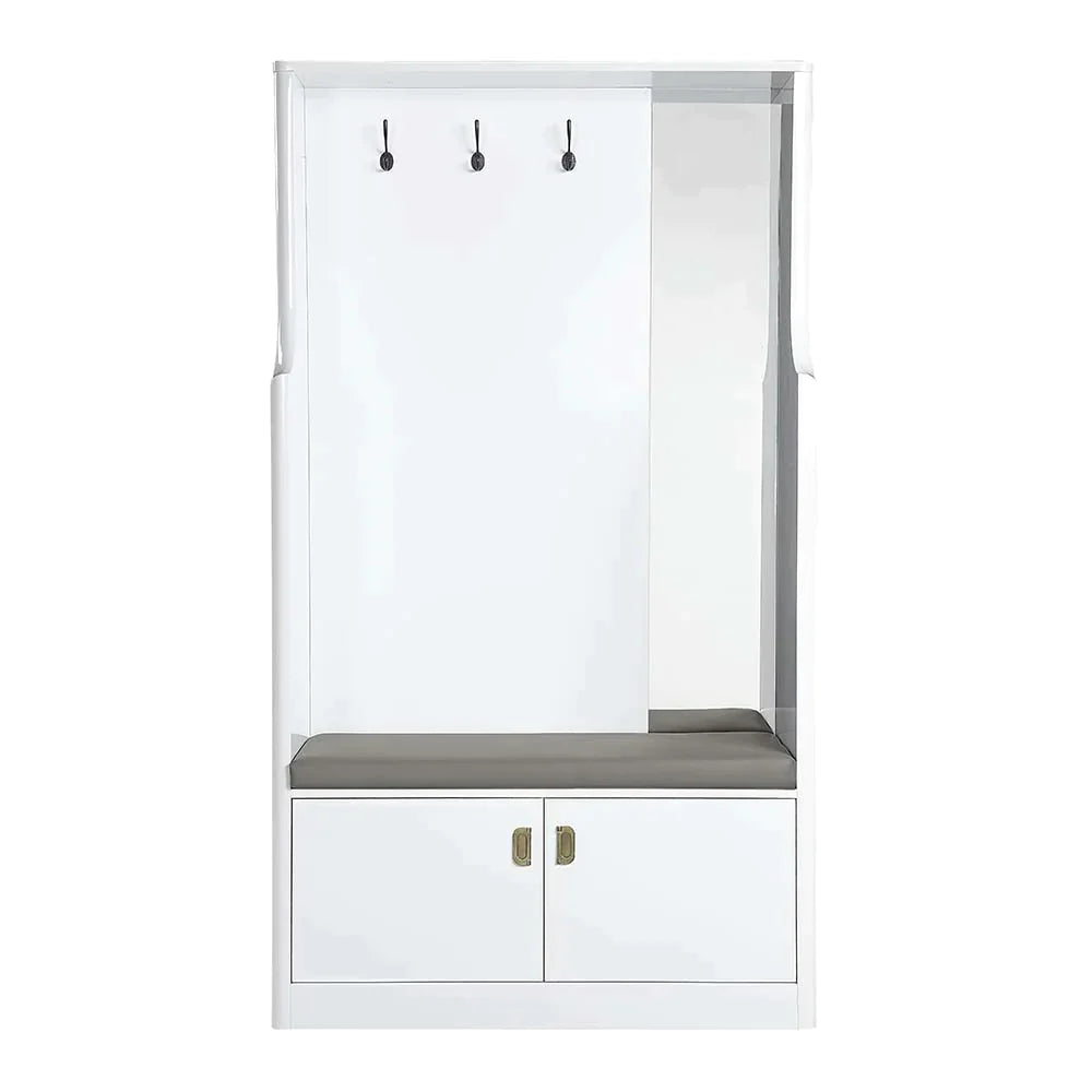 Buck II White High Gloss Finish Hall Tree Model AC01030 By ACME Furniture