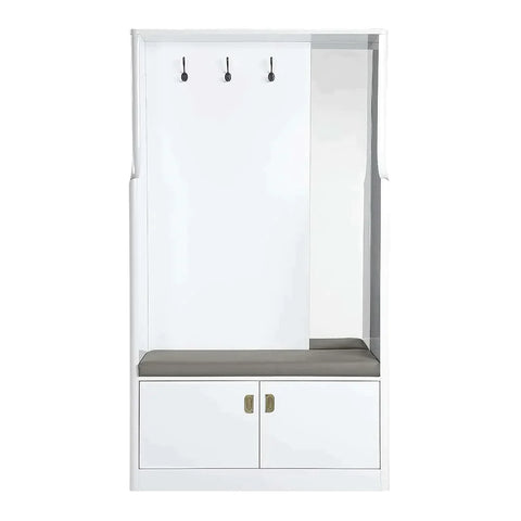 Buck II White High Gloss Finish Hall Tree Model AC01030 By ACME Furniture