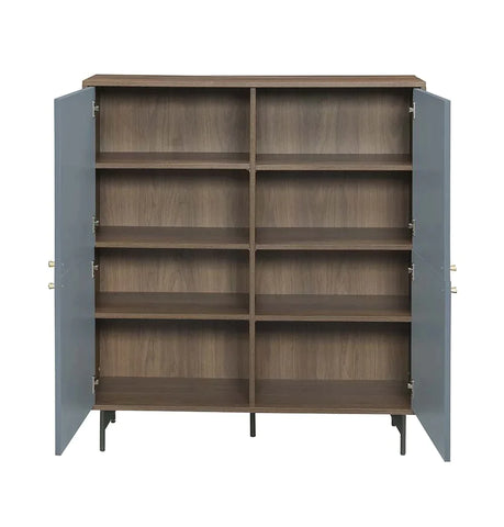 Gencho Gray & Walnut Finish Cabinet Model AC01070 By ACME Furniture