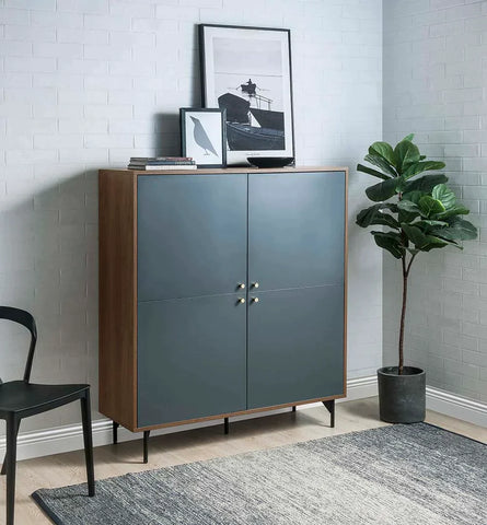 Gencho Gray & Walnut Finish Cabinet Model AC01070 By ACME Furniture