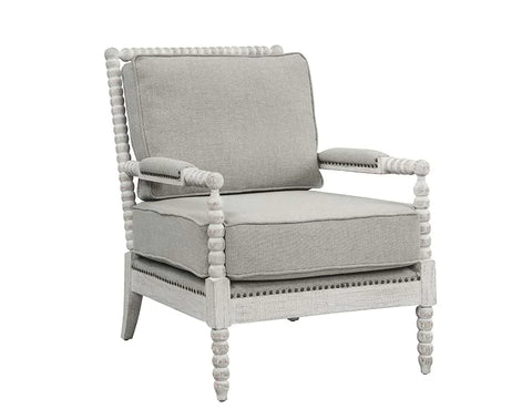 Saraid Gray Linen & Light Oak Finish Accent Chair Model AC01164 By ACME Furniture