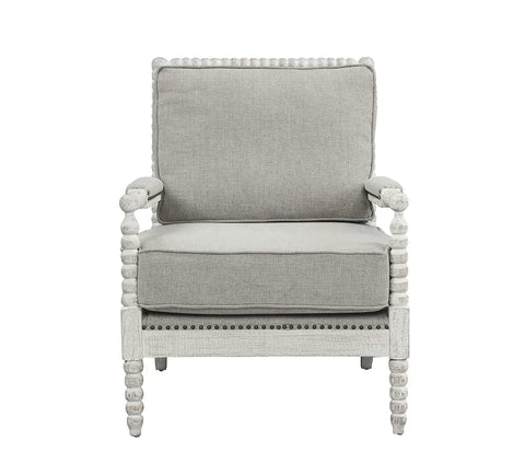 Saraid Gray Linen & Light Oak Finish Accent Chair Model AC01164 By ACME Furniture