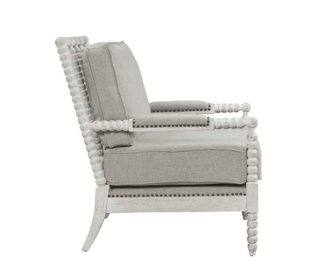 Saraid Gray Linen & Light Oak Finish Accent Chair Model AC01164 By ACME Furniture