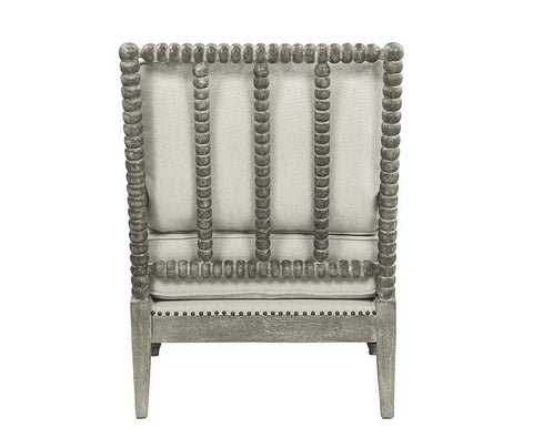 Saraid Beige Linen & Gray Oak Finish Accent Chair Model AC01165 By ACME Furniture