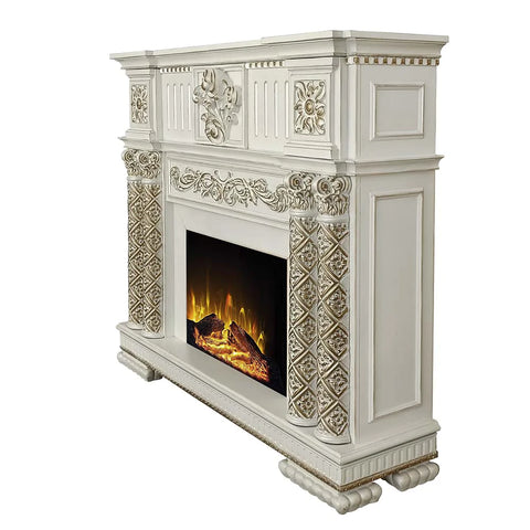 Vendome Antique Pearl Finish Fireplace Model AC01313 By ACME Furniture