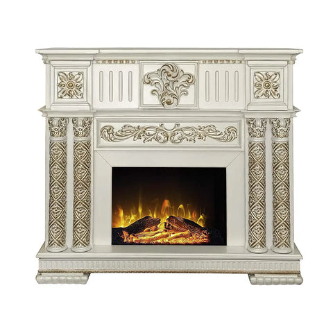 Vendome Antique Pearl Finish Fireplace Model AC01313 By ACME Furniture