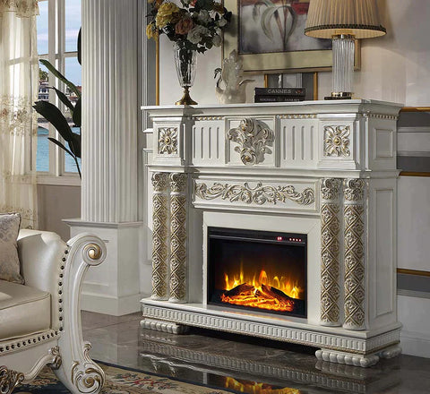 Vendome Antique Pearl Finish Fireplace Model AC01313 By ACME Furniture