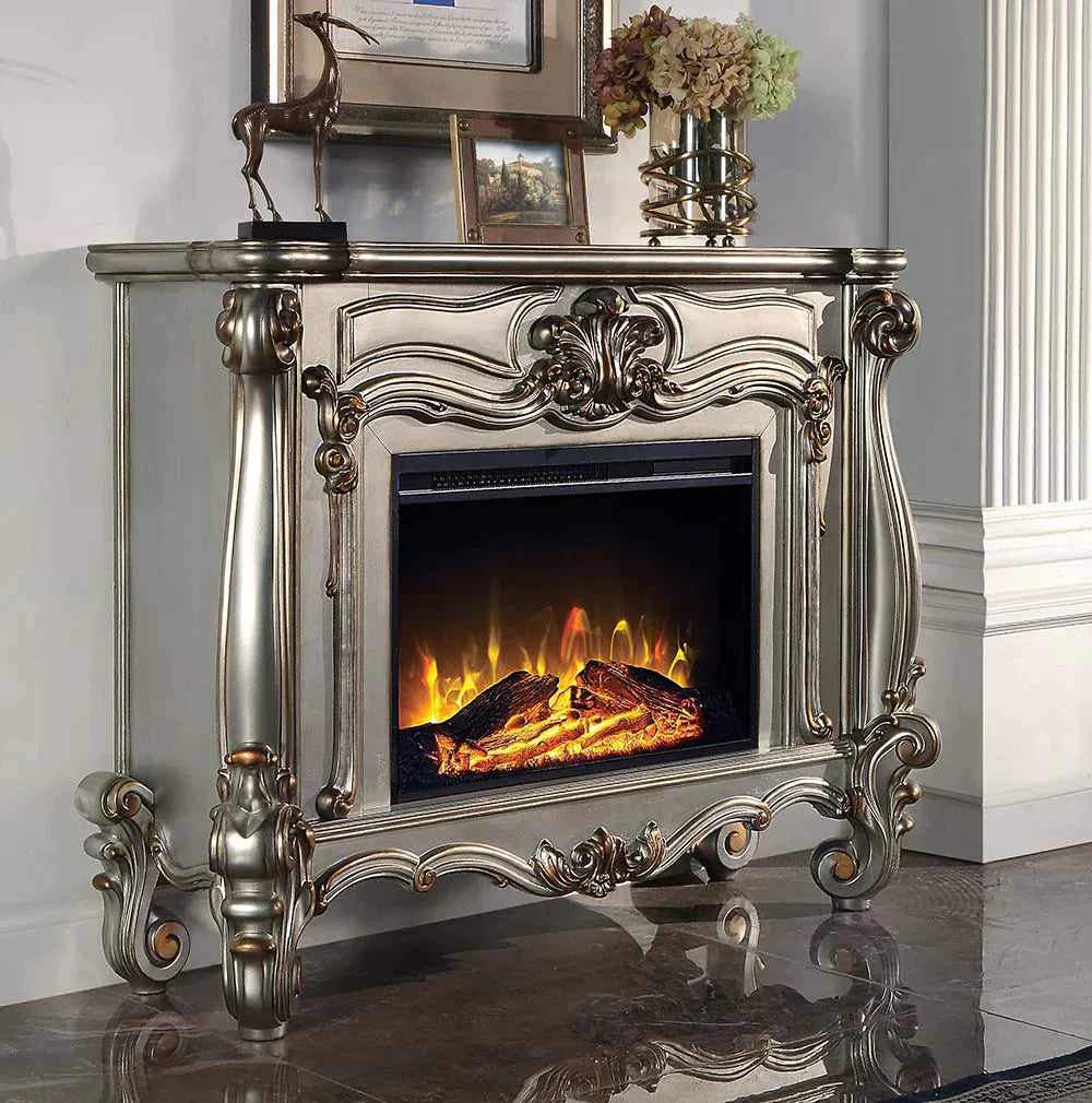 Versailles Antique Platinum Finish Fireplace Model AC01314 By ACME Furniture