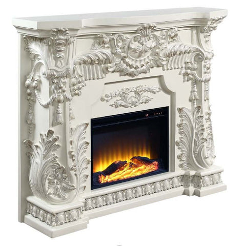 ACME Zabrina Antique White Finish Zabrina Fireplace Model AC01620