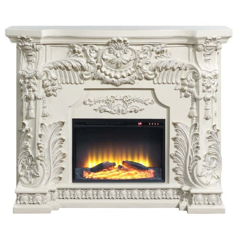 ACME Zabrina Antique White Finish Zabrina Fireplace Model AC01620