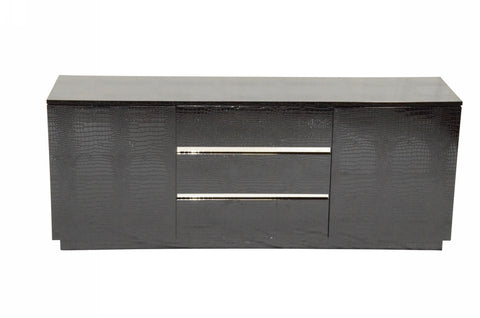 A&X Skyline Modern Black Crocodile Lacquer Buffet By VIG Furniture