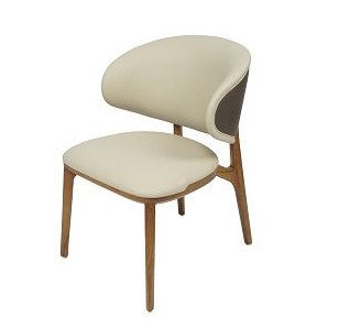 Modrest Chance Cream Fabric And Walnut Dining Chair Set Of 2 Model VGCS-CH-21045