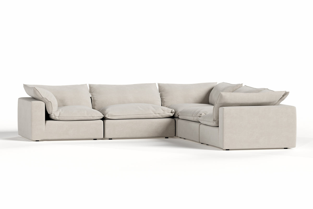 Divani Casa Garman Modern Light Grey Modular Sectional Sofa 5 Piece Sectional Model VGKKKF2651-MOD-GRY-SECT-5-Piece Sectional