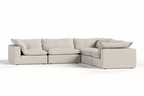 Divani Casa Garman Modern Light Grey Modular Sectional Sofa 5 Piece Sectional Model VGKKKF2651-MOD-GRY-SECT-5-Piece Sectional