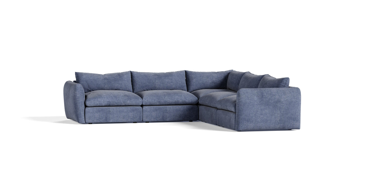 Divani Casa Kinsey Modern Blue Fabric Modular Sectional Sofa 5 Piece Sectional Model VGKK-KF.8035-MOD-NAVY-5-Piece Sectional