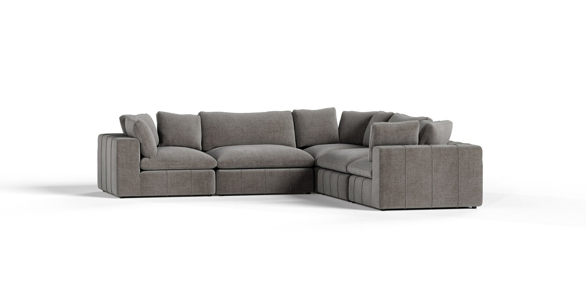 Divani Casa Vicki Modern Grey Fabric Modular Sectional Sofa 5 Piece Sectional Model VGKK-KF.8033-SECT-GRY-5-Piece Sectional