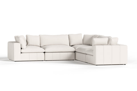 Divani Casa Vicki Modern Off White Fabric Modular Sectional 5 Piece Sectional Model VGKV-KF.8033-MOD-IVORY-5-Piece Sectional