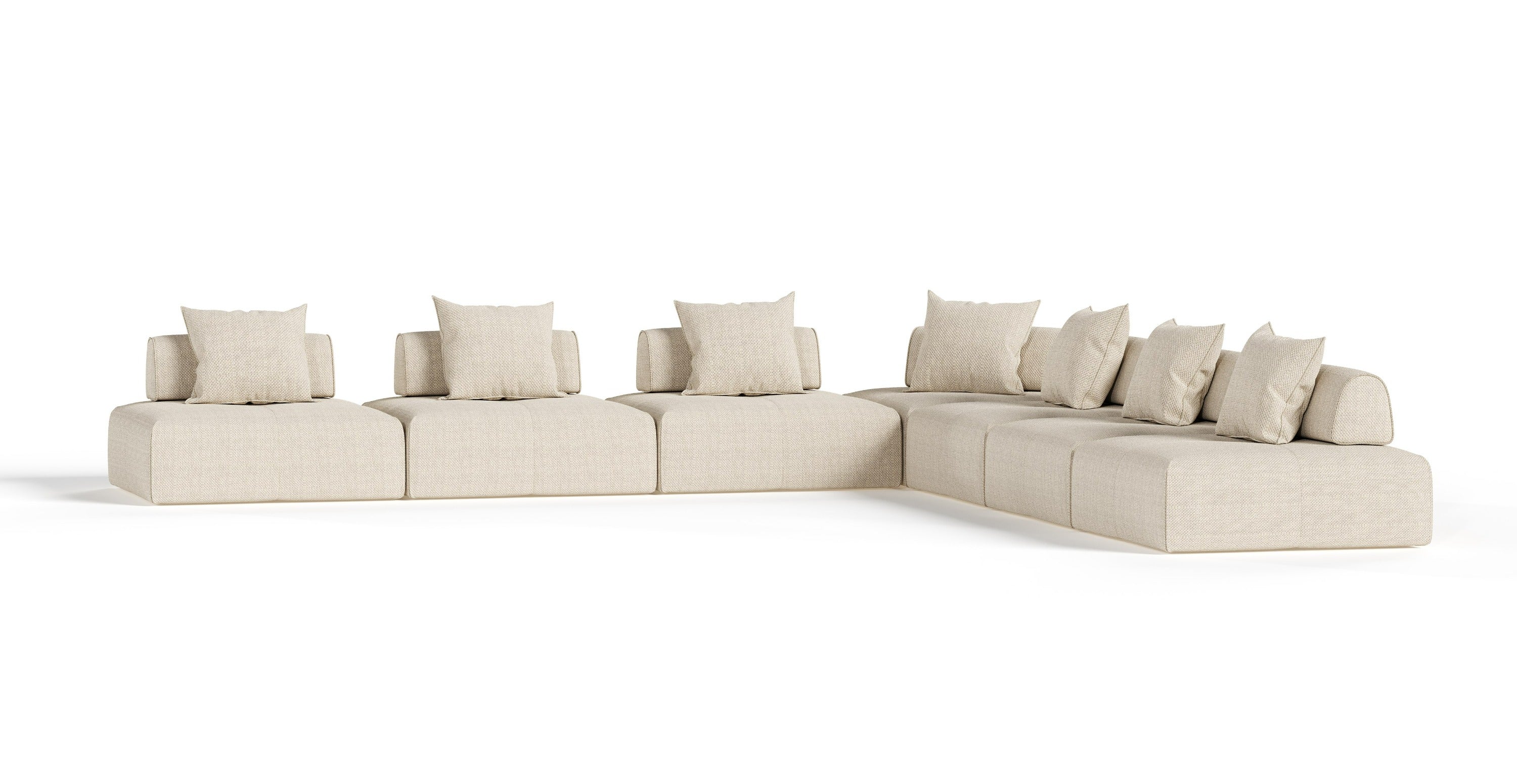 Divani Casa Mondo Modern Modular Beige Fabric Sectional Sofa Model VGOD-ZW-22033-MOD-BGE