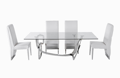 Modrest Adelaide Modern Stainless Steel & Glass Dining Table Model VGVCT1301S