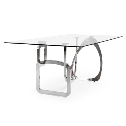 Modrest Adelaide Modern Stainless Steel & Glass Dining Table Model VGVCT1301S
