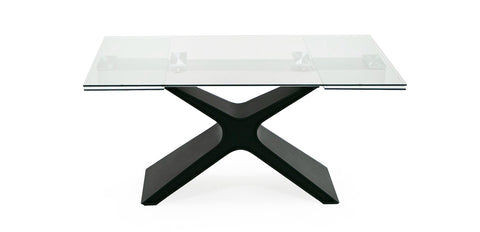 Modrest Adler Modern Black Glass Extendable 63" | 94 5" Dining Table Model VGYF-DT8941-BLK-DT