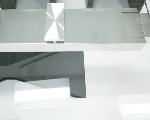 Modrest Adler Modern Black Glass Extendable 63" | 94 5" Dining Table Model VGYF-DT8941-BLK-DT