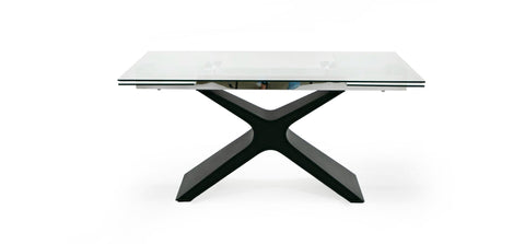 Modrest Adler Modern Black Glass Extendable 63" | 94 5" Dining Table Model VGYF-DT8941-BLK-DT