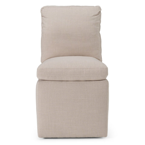 Modrest Adrian Modern Beige Fabric Dining Chair With Castor Wheels Model VGKK-KF-Y1066-BGE