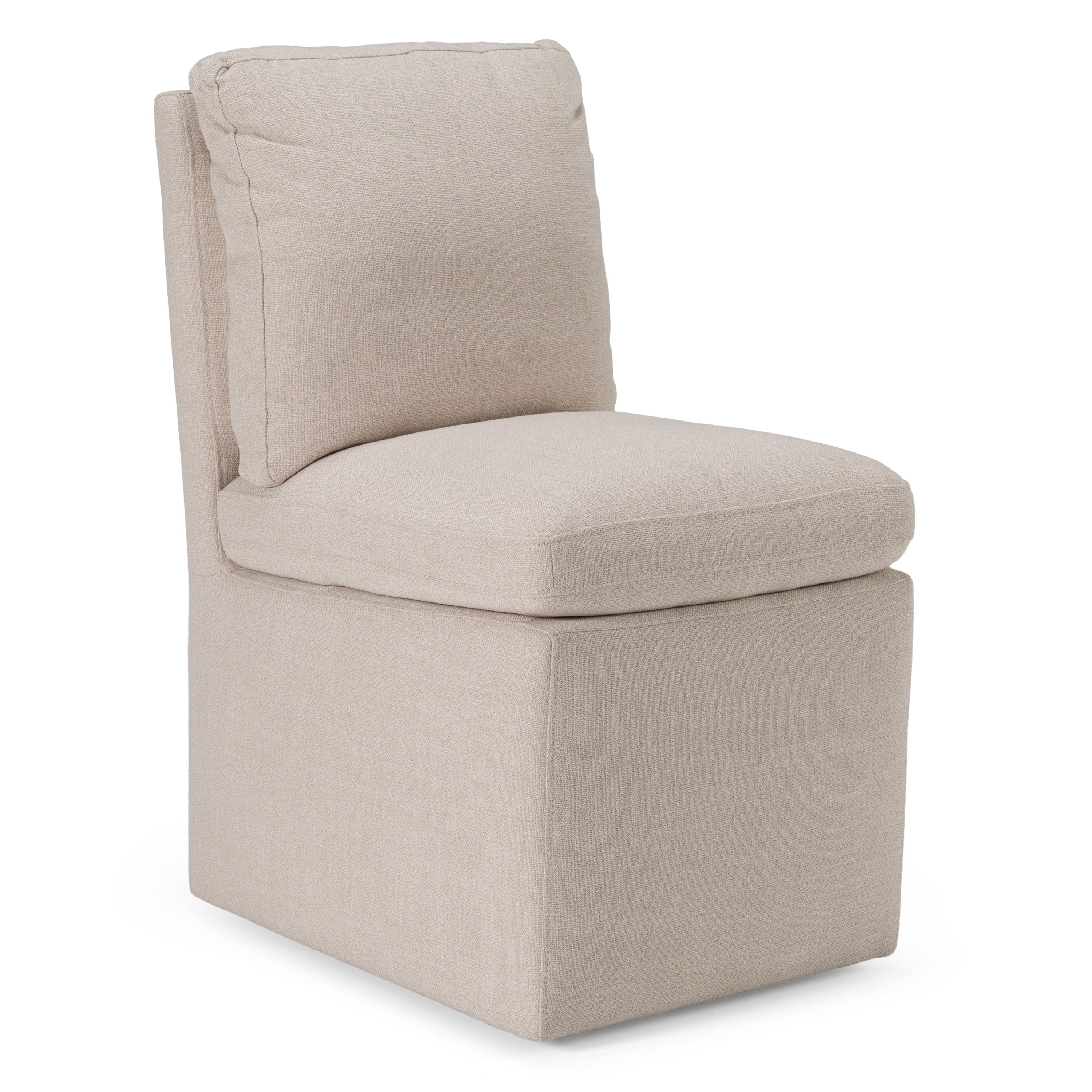 Modrest Adrian Modern Beige Fabric Dining Chair With Castor Wheels Model VGKK-KF-Y1066-BGE