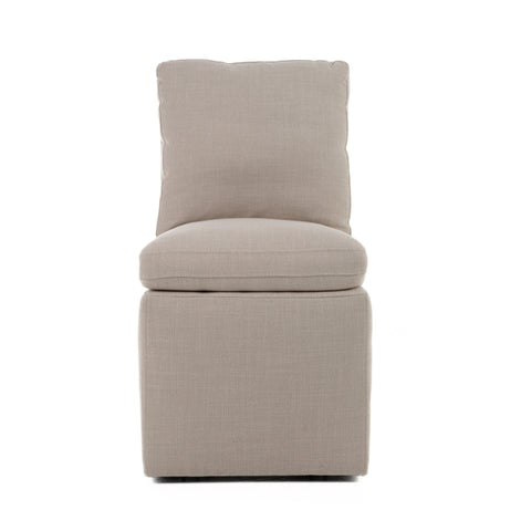 Modrest Adrian Modern Beige Fabric Dining Chair With Castor Wheels Model VGKK-KF-Y1066-BGE