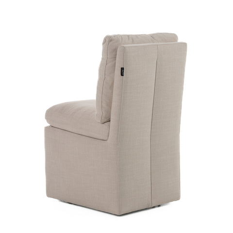 Modrest Adrian Modern Beige Fabric Dining Chair With Castor Wheels Model VGKK-KF-Y1066-BGE
