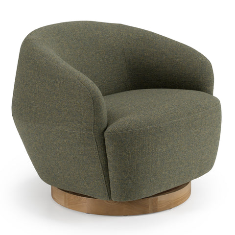 Divani Casa Agatha Modern Hemp Fabric Swivel Accent Chair Model VGKK-KF.A1203-HEMP