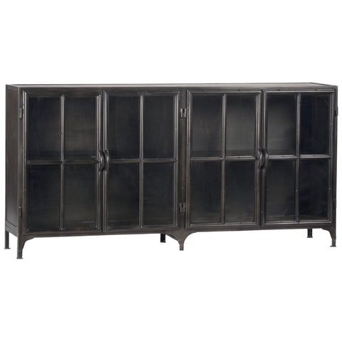 York Distressed Gunmetal Finish, Waxed, Welded Sideboard