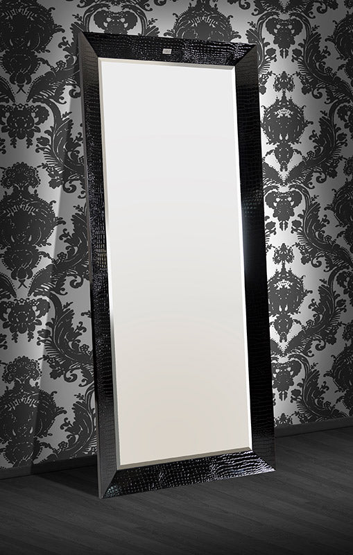 A&X Regal Black Crocodile Floor Mirror Model VGUNAK421