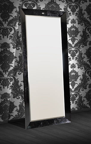 A&X Regal Black Crocodile Floor Mirror Model VGUNAK421